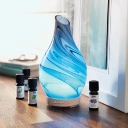 Blown Glass Aromatherapy Diffuser with Lights, , large