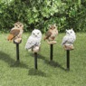 Set of 4 Decorative Solar Owls, , large