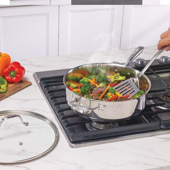 Guy Fieri Flavortown 10-Piece Stainless Steel Cookware Set, , large