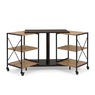 Expandable Rotatable Powered TV Stand, Brown, large