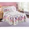 Butterfly Floral Skirted Bedspread, , large