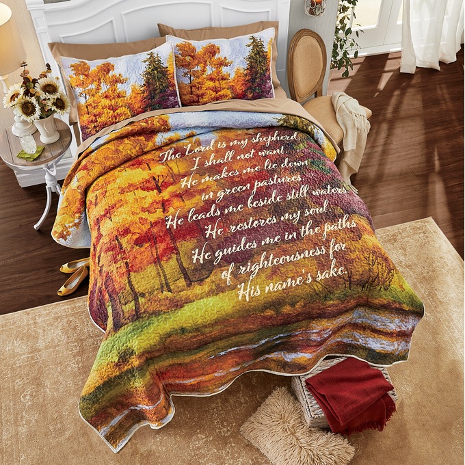 &quot;Lord Is My Shepherd&quot; Quilt Set, , large