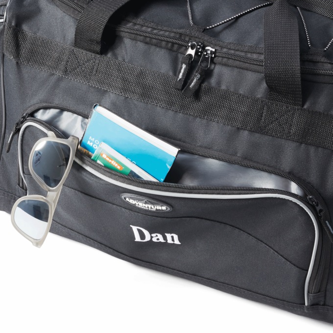 Personalized Duffel Bag with Shoe Pocket and Lockable Zips, , large