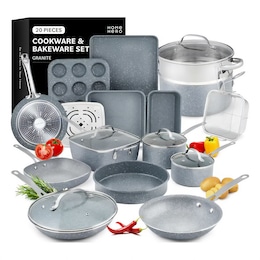 Home Hero 20-Piece Granite Cookware & Bakeware Set, , large