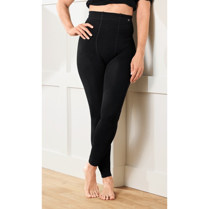 Heat Holders Women's Thermal Footless Tights, Black, large