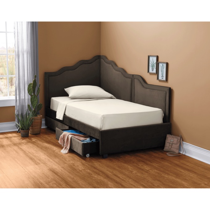 Corner Storage Bed, Chocolate, large