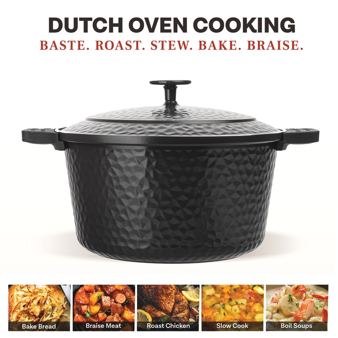 Gotham Steel 5-Quart Hammered Dutch Oven, , large
