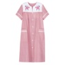 Duster With Embroidered Yoke, Boysenberry Stripe, large