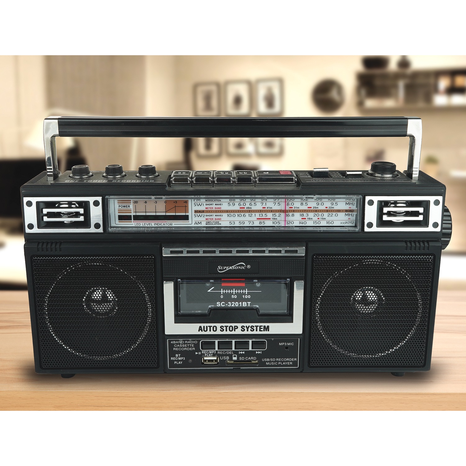 Supersonic 4-Band Radio and Cassette Player with Bluetooth | Ginny's