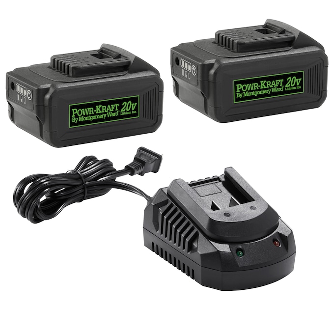 Bundle and Save Pack: Powr-Kraft 2-Pack 20V 4.0Ah Lithium-Ion Batteries & Charger by Montgomery Ward, , large