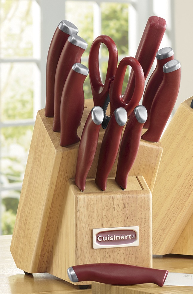 cuisinart knife set red
