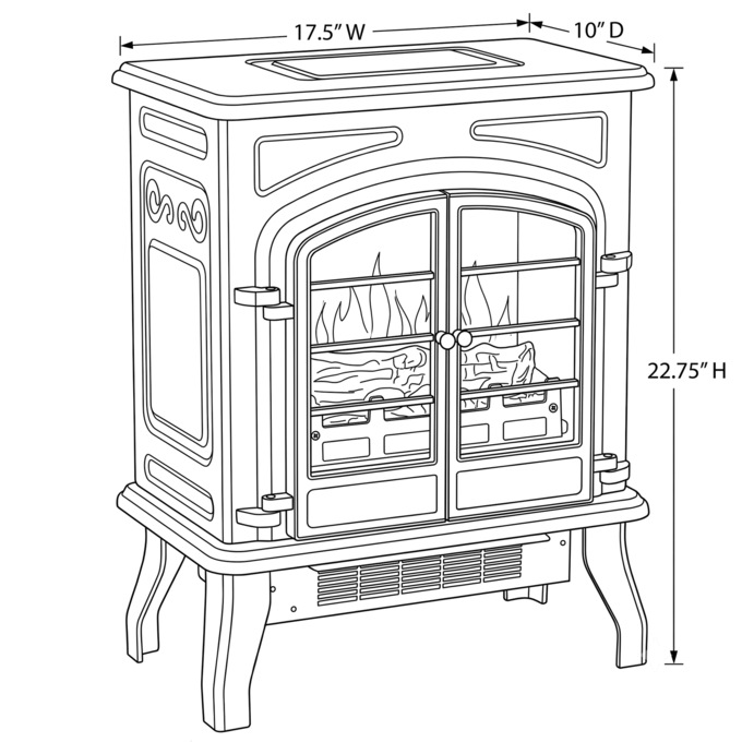 1500W Electric Fireplace Stove Heater with Remote & Realistic Flame Effect, Delicious Red, large
