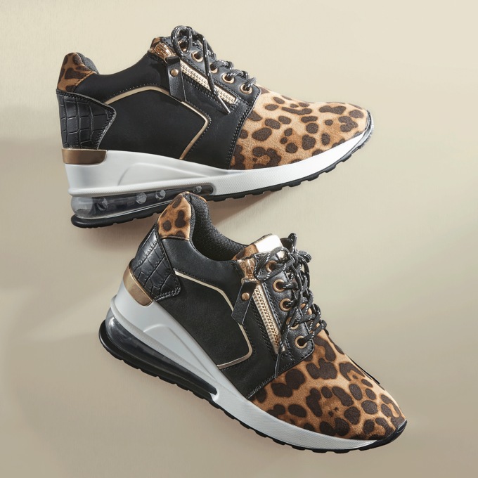 Leopard wedge sneakers store