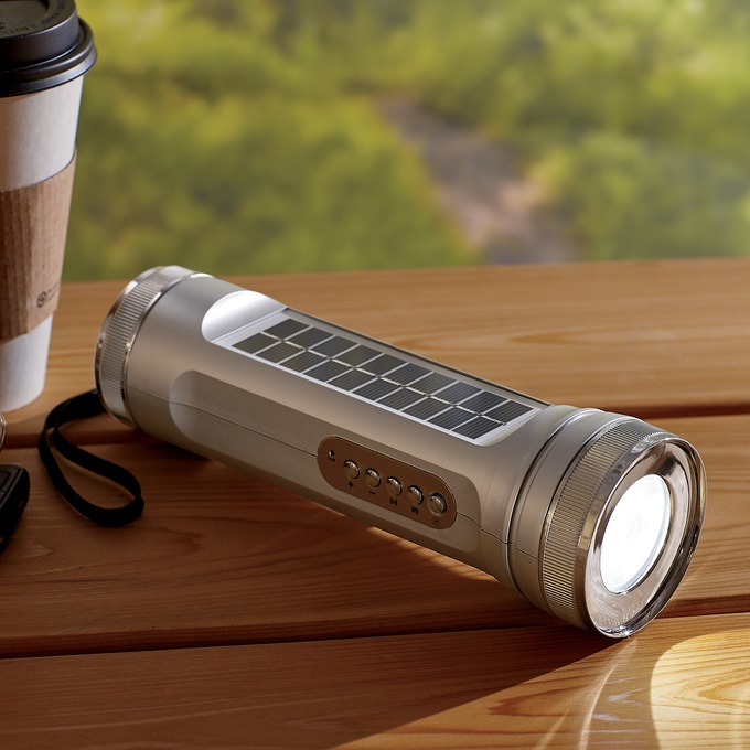 Flashlight Radio with Solar Power, , large