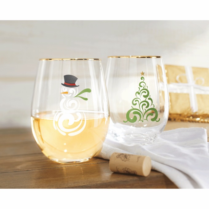 Mikasa Set of 2 Stemless Wine Glasses, , large