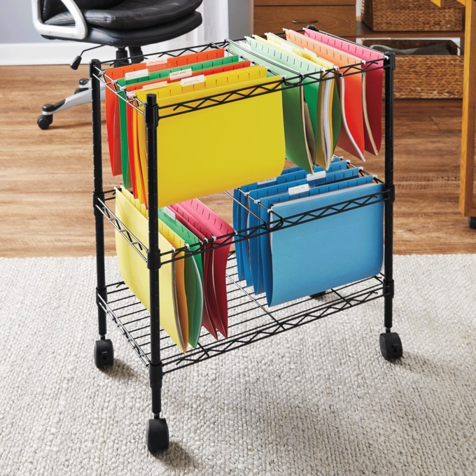 2-Tier Mobile File Cart, , large