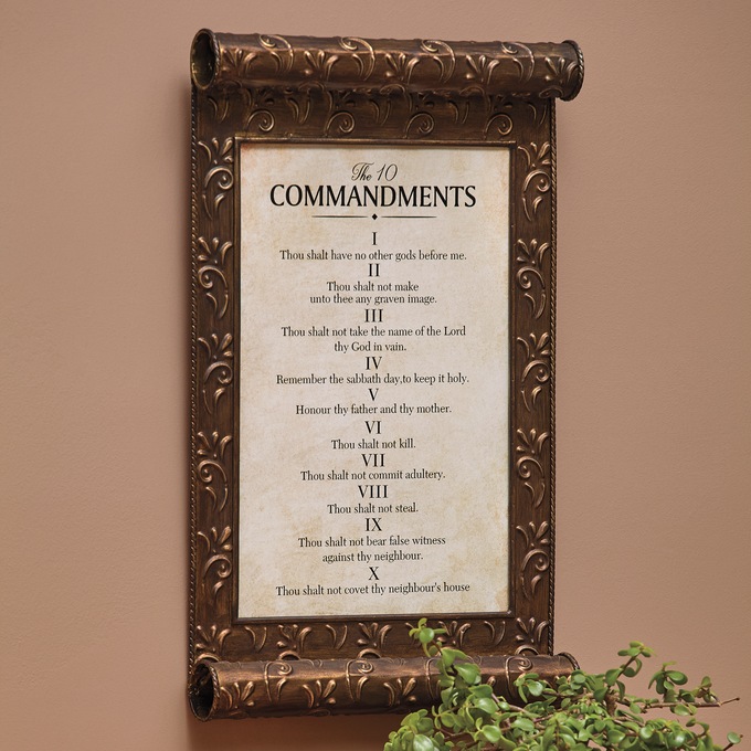 Ten Commandments Wall Plaque, , large