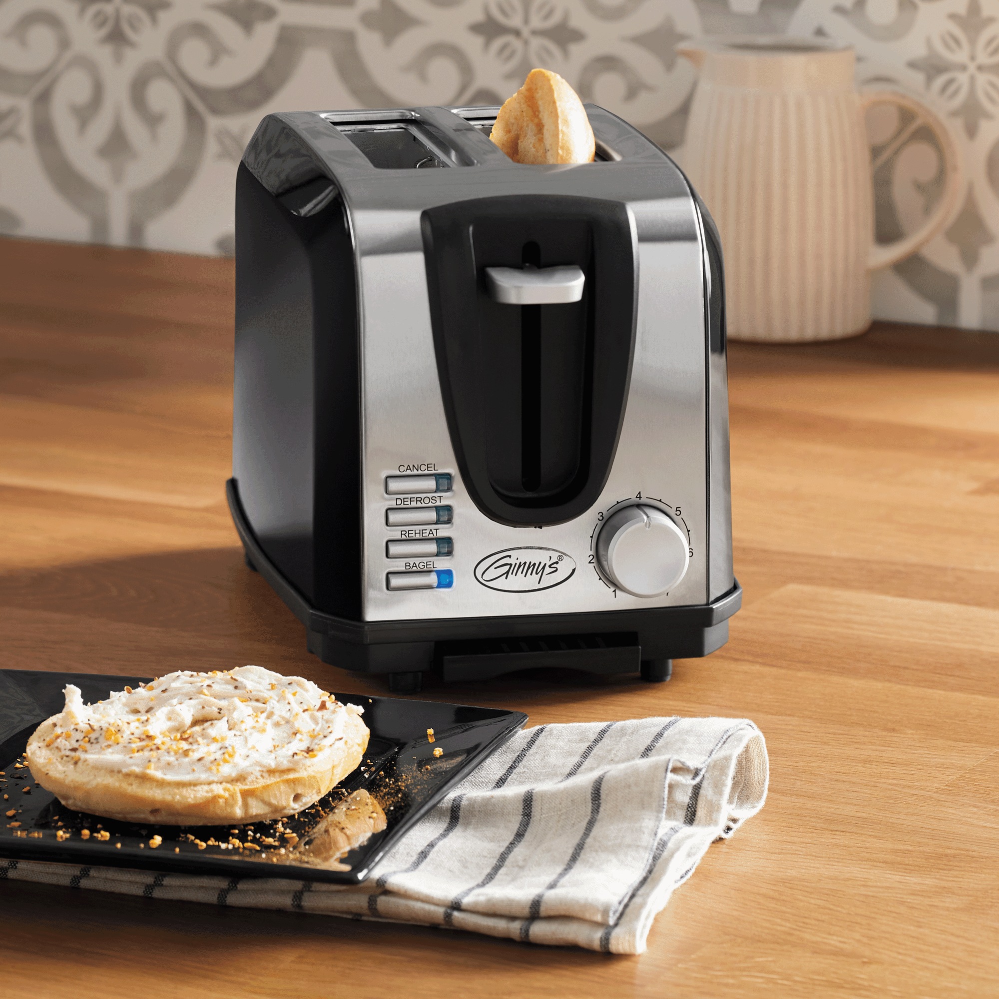 Ginny's Essential 2-Slice Toaster, Black, large