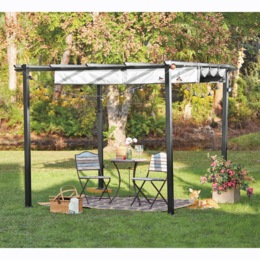 Pergola with Adjustable Canopy, , large