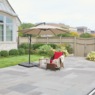 10' Offset Umbrella, Tan, large