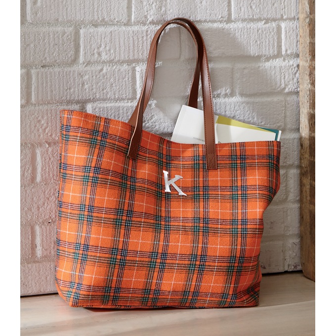 Personalized Harvest Plaid Tote Ginny s