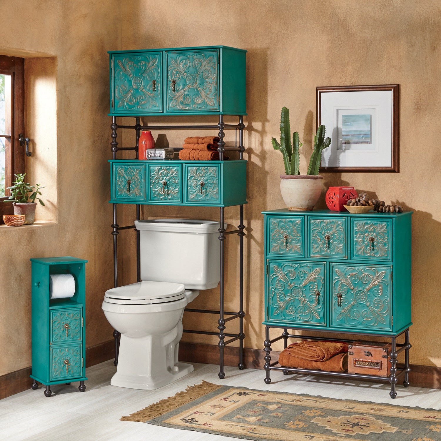 Embossed Floral Bathroom Furniture | Ginny's