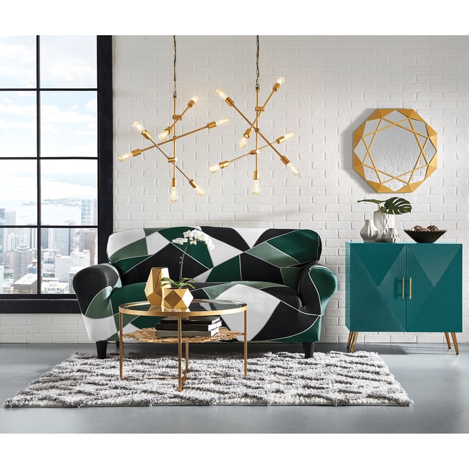 Contemporary Geometric Slipcover, , large