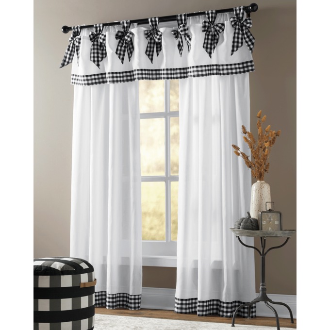 Gingham Trim Window Panel, , large