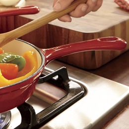 Set of 3 Enameled Cast Iron Skillets, , large