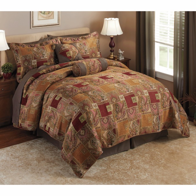 Angelina 10-Piece Comforter Set and Window Treatments, , large