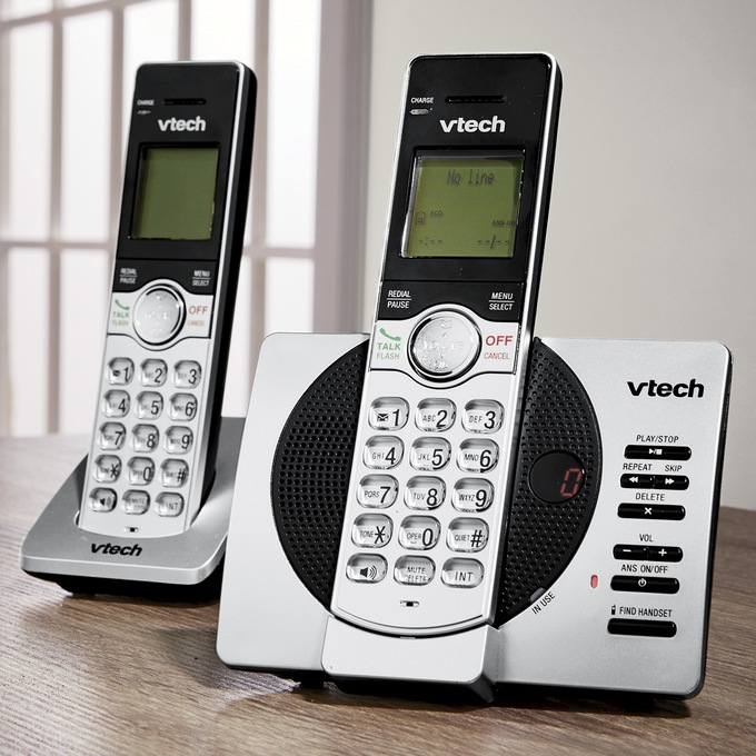 Cordless Answering System with 2 Handsets by Vtech, Silver, large