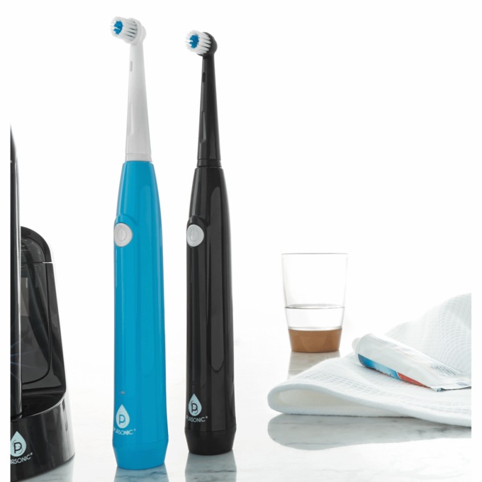 Pursonic Rechargeable Electric Toothbrush, White Blue, large