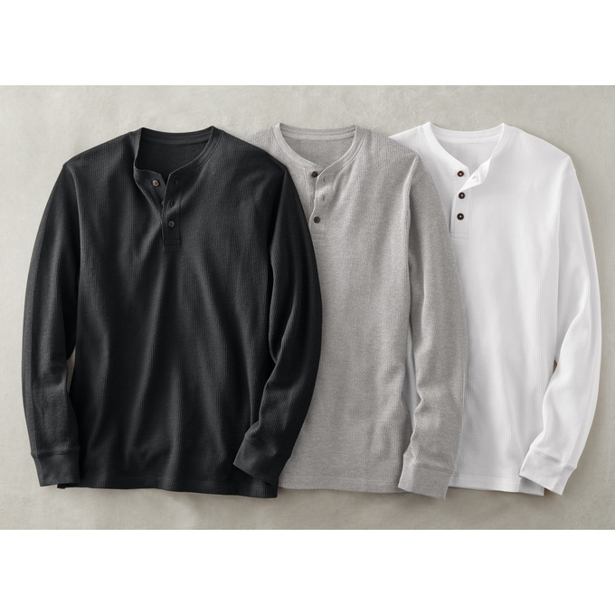 3-Pack Thermal Henleys, , large
