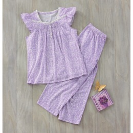 Lovely Lace Trim PJ Set, , large