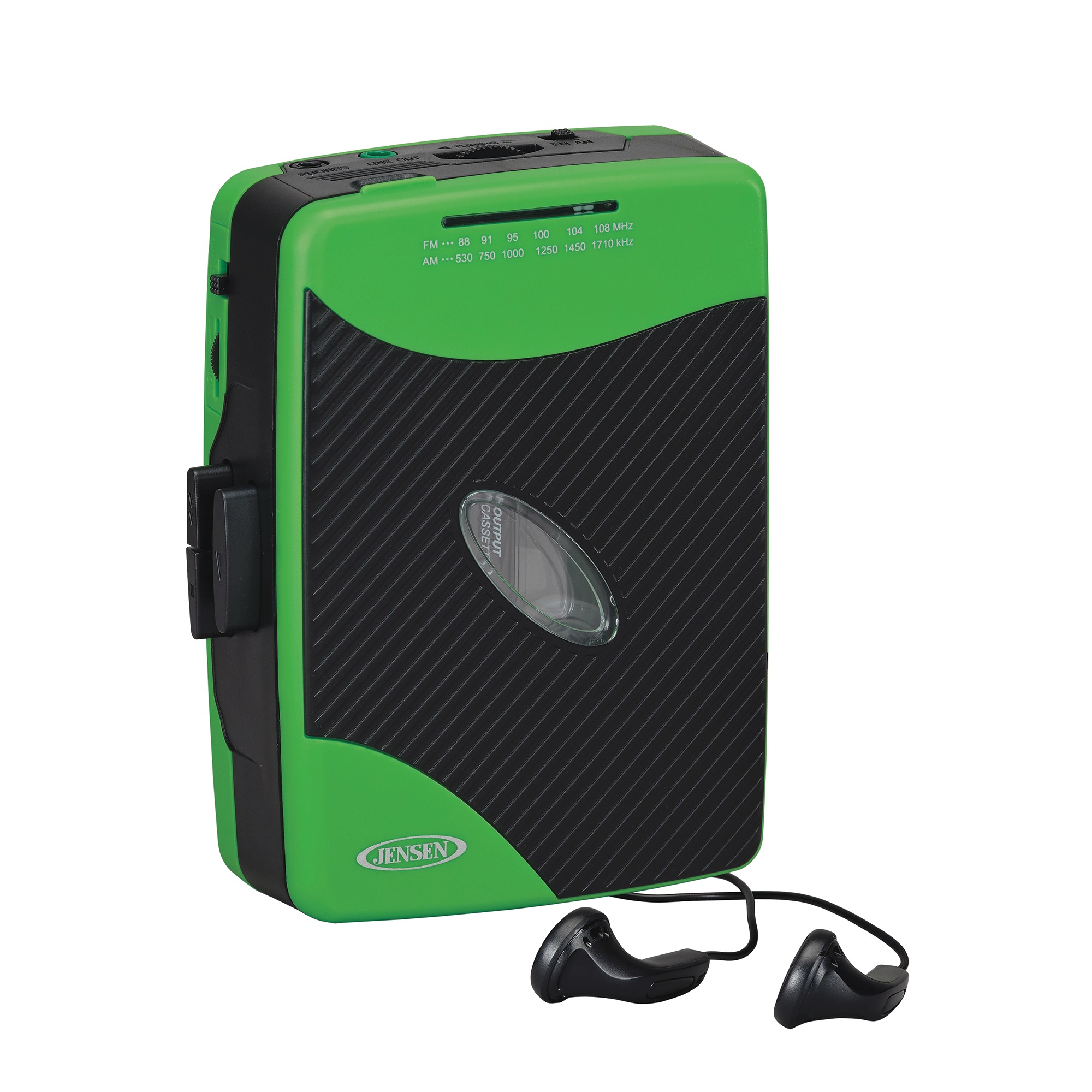 Jensen Audio Stereo Cassette Player with AM/FM Radio, Green, large