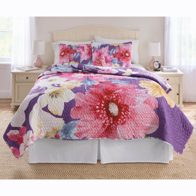 Cheerful Reversible Quilt and Sham, , large