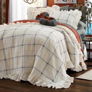 Plaid Ruffle Bedspread, , large