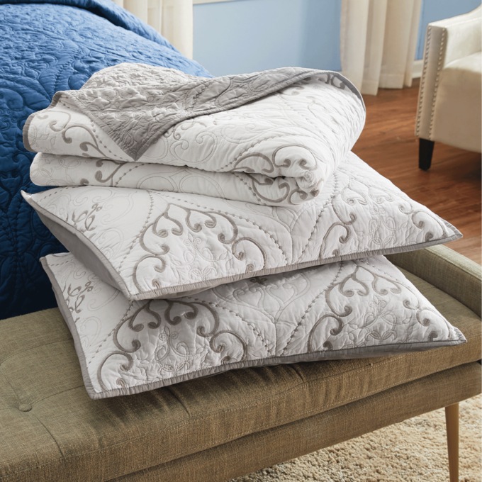 Chambers Embroidered 3-pc. Quilt Set, , large