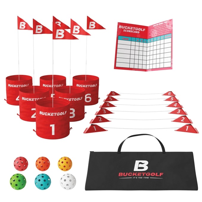 Bucketgolf Bundle 6-Hole Set with Clubs, , large