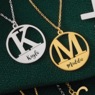 Initial Name Round Pendant, , large