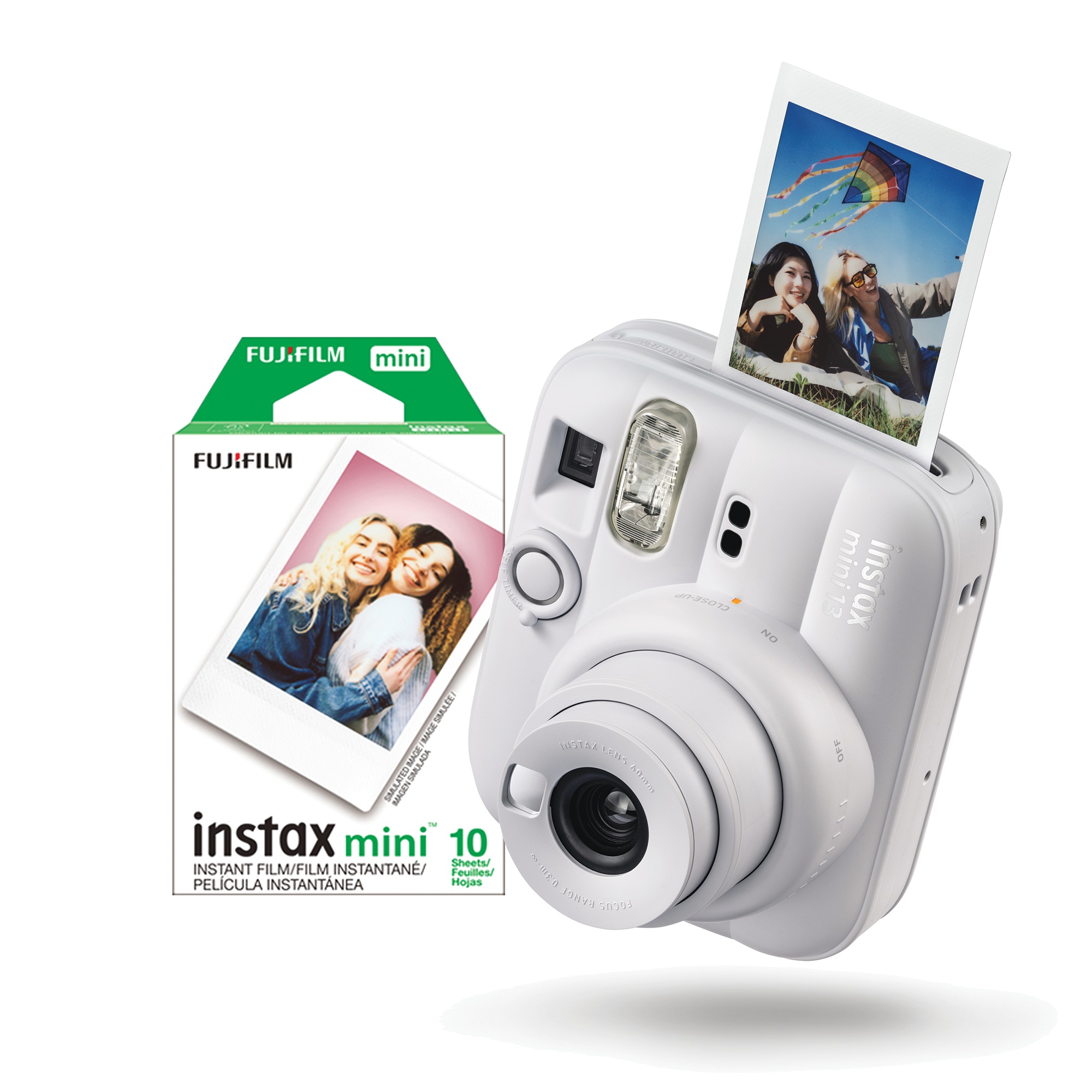Fujifilm Instax Mini 13 Camera Bundle, Clay White, large