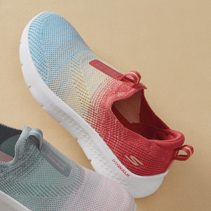 Skechers Women&rsquo;s Go Walk Flex Cali Sunset Slip-On, Red Multi, large