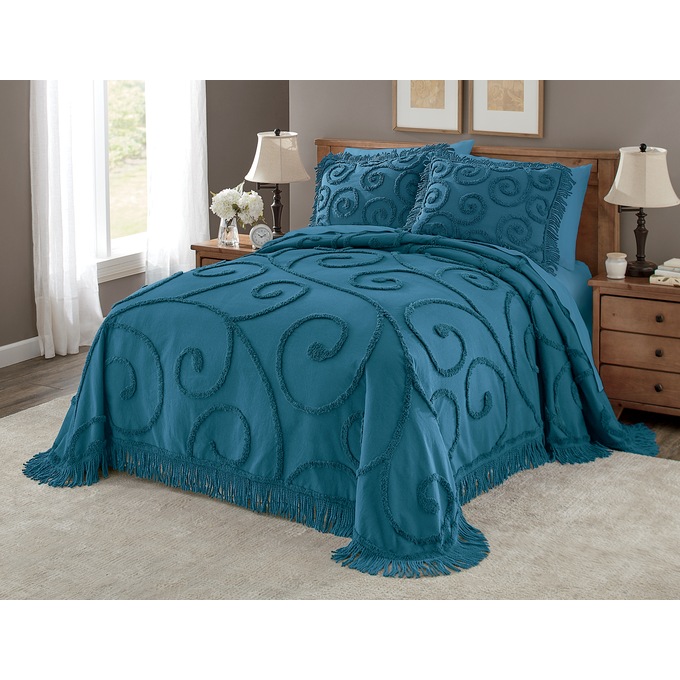 Scroll Chenille Bedspread, , large