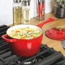 Crock Pot Artisan 3-qt. Enameled Cast Iron Saucepan with Lid, Gradient Red, large