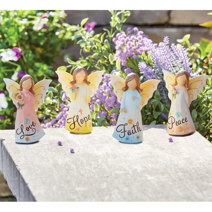 Set of 4 Garden Angels, , large