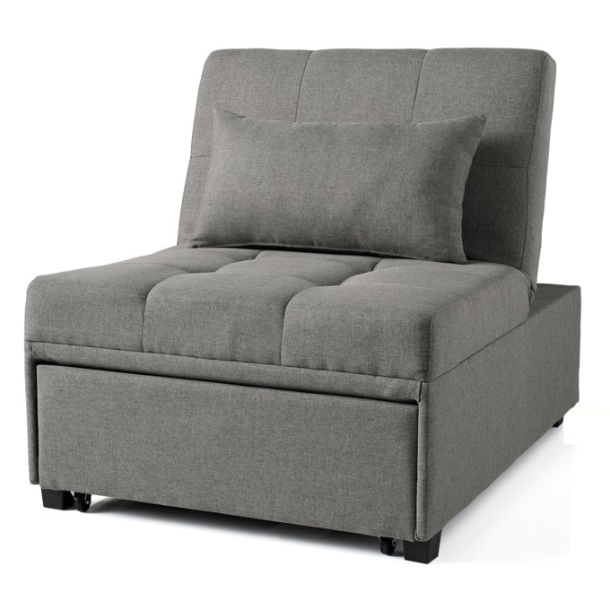 Cali Convertible Chair, Gray, large