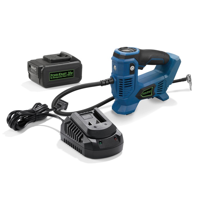 Bundle and Save Pack: Powr-Kraft 20V Tire Inflator with 4.0Ah Lithium-Ion Battery & Charger by Montgomery Ward, , large