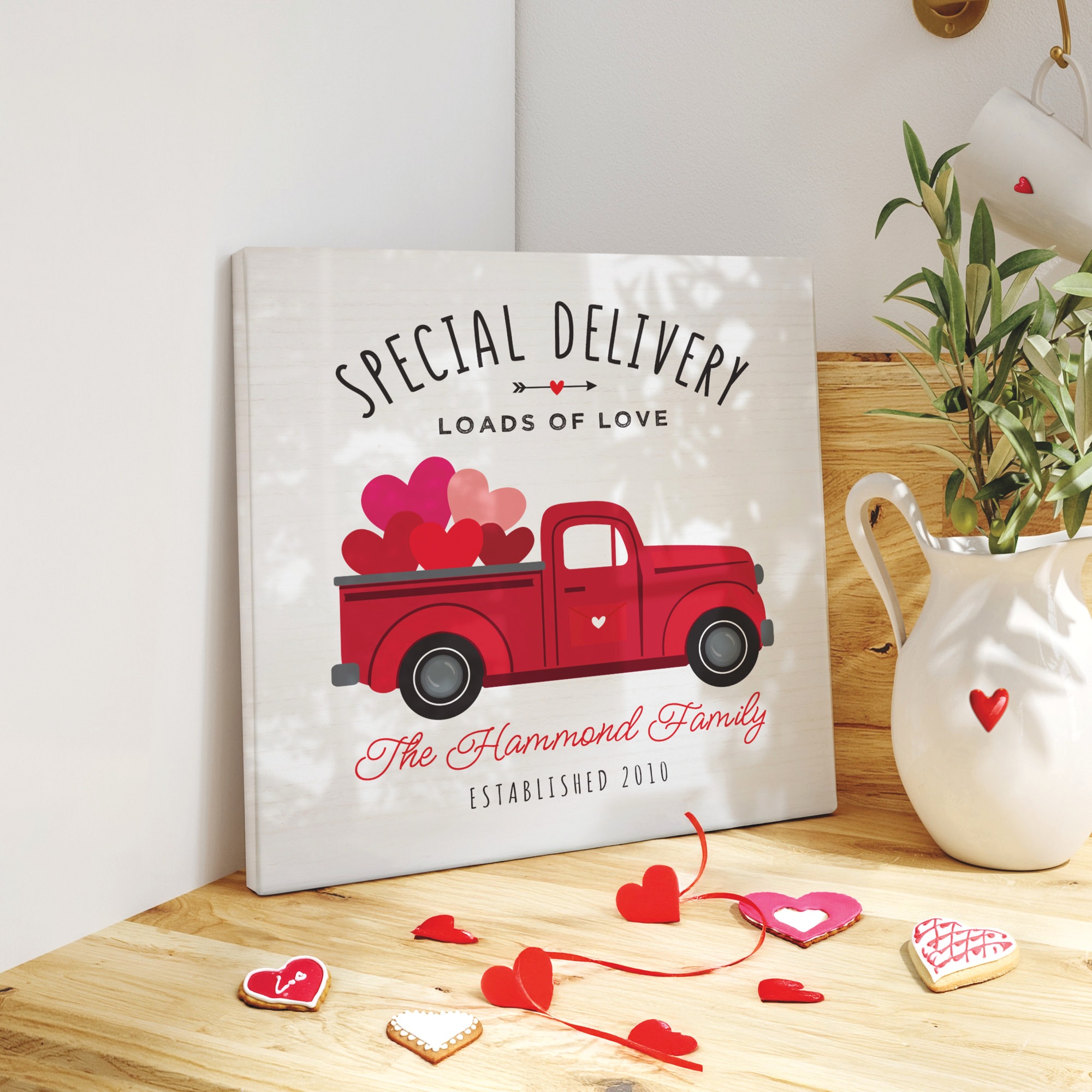 Personalized Loads of Love Truck Wall Art, Multi, large