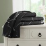 Black Marble Microfiber Print Sheet, , large