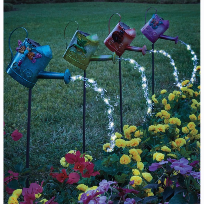 Watering Can Solar Stake, , large